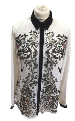 Z & I Designer Blouse, Shirt, Floral & Ornithological Pattern U.K. Medium 
