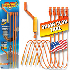 Drain Weasel Hair Clog Remover Kit 18in Sink Snake Handle 5 Refills