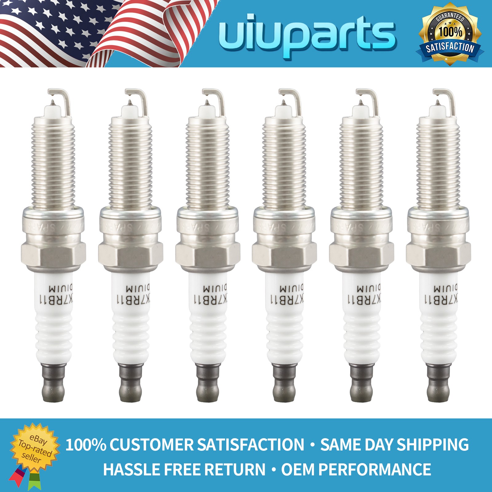 6X 9723 Spark Plugs - Laser Iridium SILZKR7B11 For Ram Chrysler Dodge Jeep