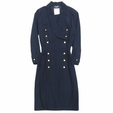   Dresses  Beautiful 80s/90s vintage CHANEL Coco Mark gold button dress