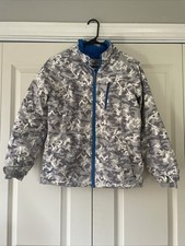 LL Bean Jacket Boys XL 18 Winter Ski Snowboard Jacket Coat Grey Camouflage Camo