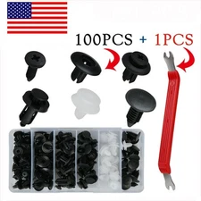 100Pack Universal Rivet Push Clips Retainer Fender Liner Fastener for Car 6 Size