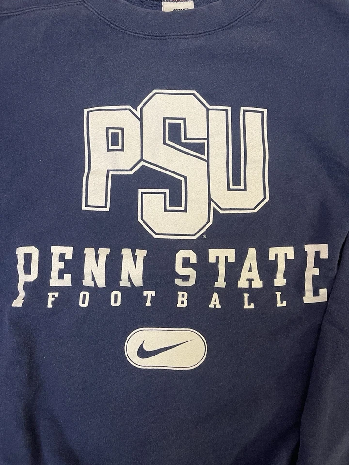 De Colección Nike Penn State Fútbol Sudadera Para Hombres 2XL Azul Marino Suéter Cuello Redondo Años 90 Y2K Foto 2 de 4