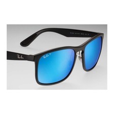 RAY-BAN SUNGLASSES RB4264 601SA1 4264 MATTE BLACK/BLUE FLASH LENS 58MM