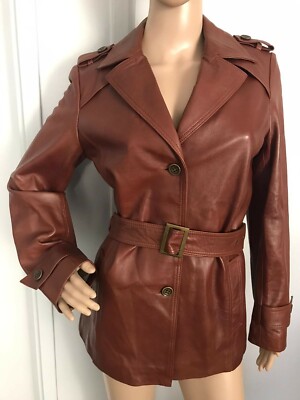 Veste En Cuir BRUCE FIELD - Taille 42 - Marron - Neuve Avec étiquettes - Style Bomber