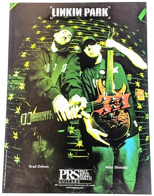 LINKIN PARK / BRAD DELSON / MIKE SHINODA 2002 PRS GUITARS MAGAZINE PRINT AD +DVD