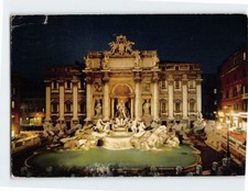 Postcard Trevi Fountain at Night Rome Italy