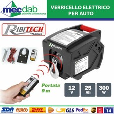 Verricello Elettrico Per Auto 12V 5000 Kg 9 Metri Con Telecomando Ribitech