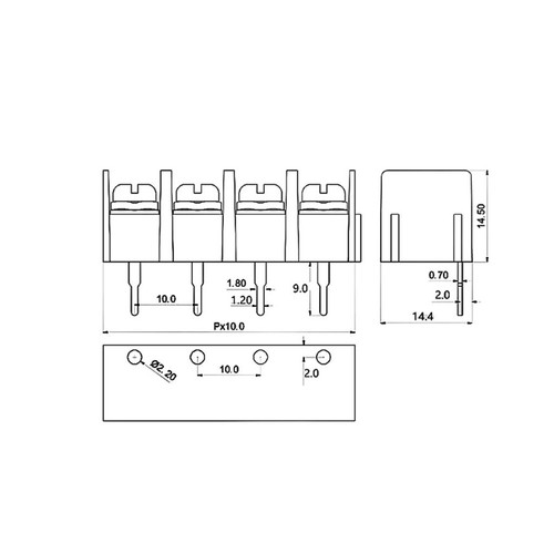 KF1000 Screw Terminal Block Connector Splicable 10mm Pitch 2/3/4P 300V 25A PCB - Picture 3 of 5
