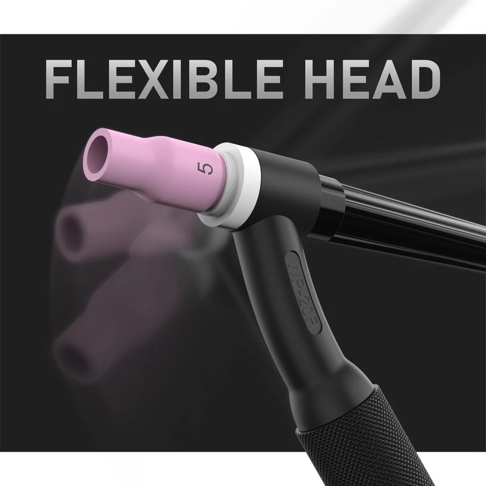 Antorcha de soldadura TIG flexible refrigerada por agua WP-20F 25 pies con adaptador 45V11 Foto 4 de 4