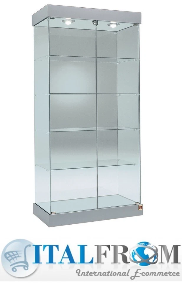 Vitrine en Verre Magasin de Meubles Diamètre H188xL93xW46cm Mur Verre Italfrom