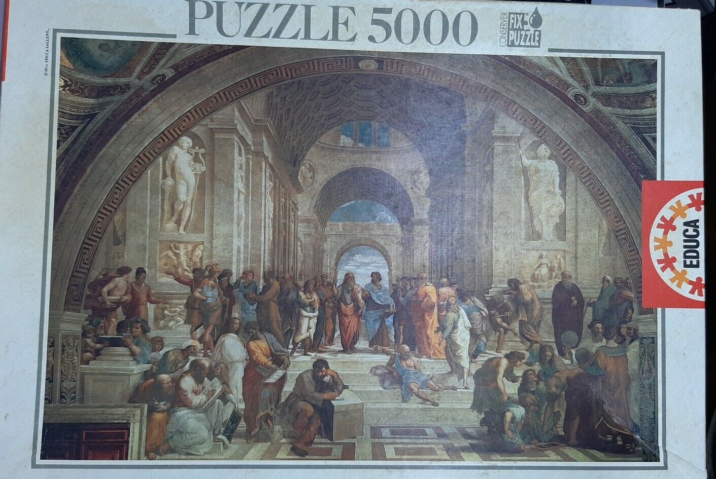 Vintage Educa 7.817 " La Scuola di Atene"  Raffaello 5000 pc Jigsaw Puzzle  RARE
