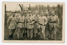 CARTE PHOTO, 8 militaires soldat identifié uniforme képi poilu régiment