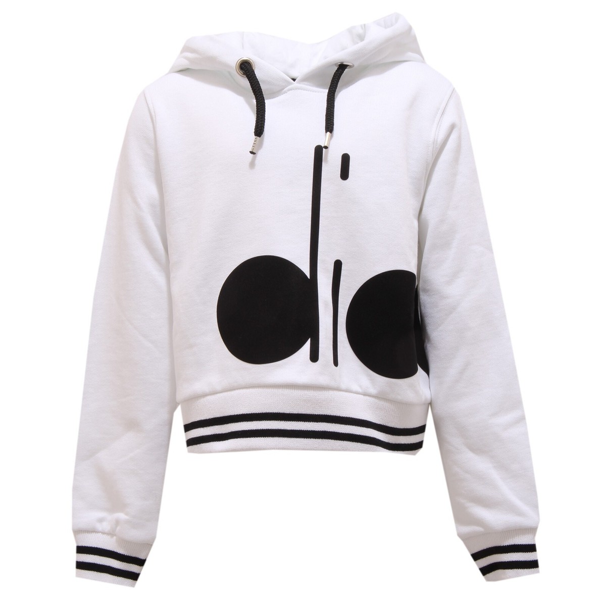 2793V felpa bimba DIADORA white/black cotton sweatshirt unisex kid