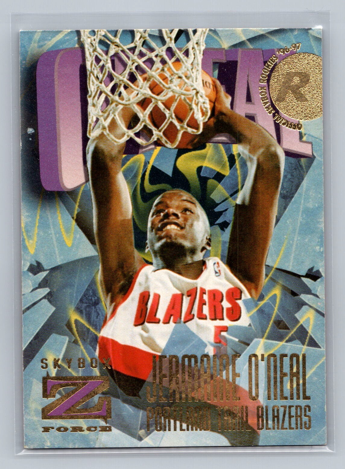 1996 SkyBox Z-Force #159 Jermaine O'Neal  Portland Trail Blazers Rookie