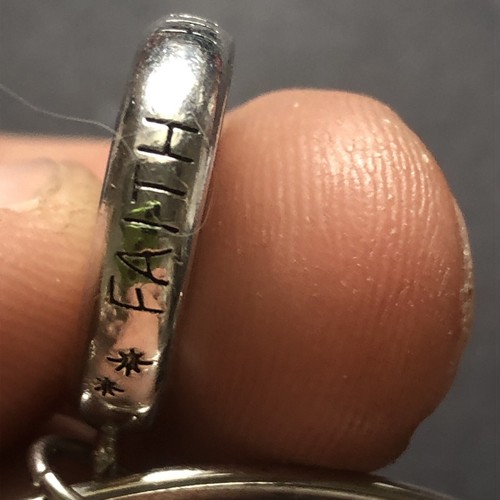 Sterling Silver 925 Lot Bracelet B46 Bangle Cross Jesus Faith Hope Love Peace Me - Picture 7 of 9