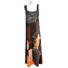 Save The Queen Maxi Dress MED Sleevelss Lined Art To Wear Vintage Y2K Italy