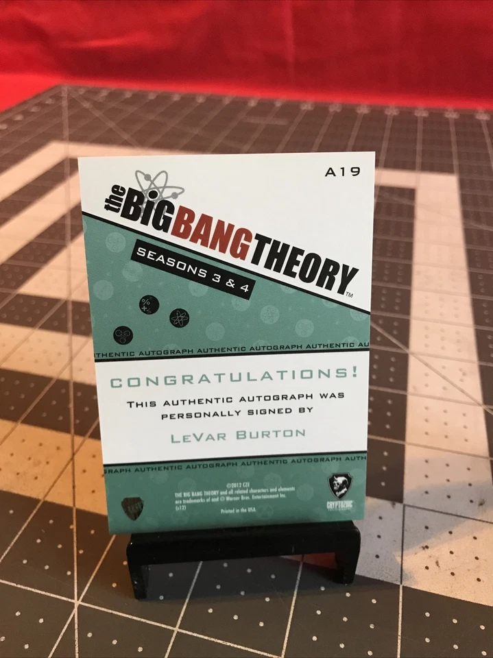 2012 Cryptozoic The Big Bang Theory LeVar Burton A19 Authentic Autograph Card - Image 3 of 4