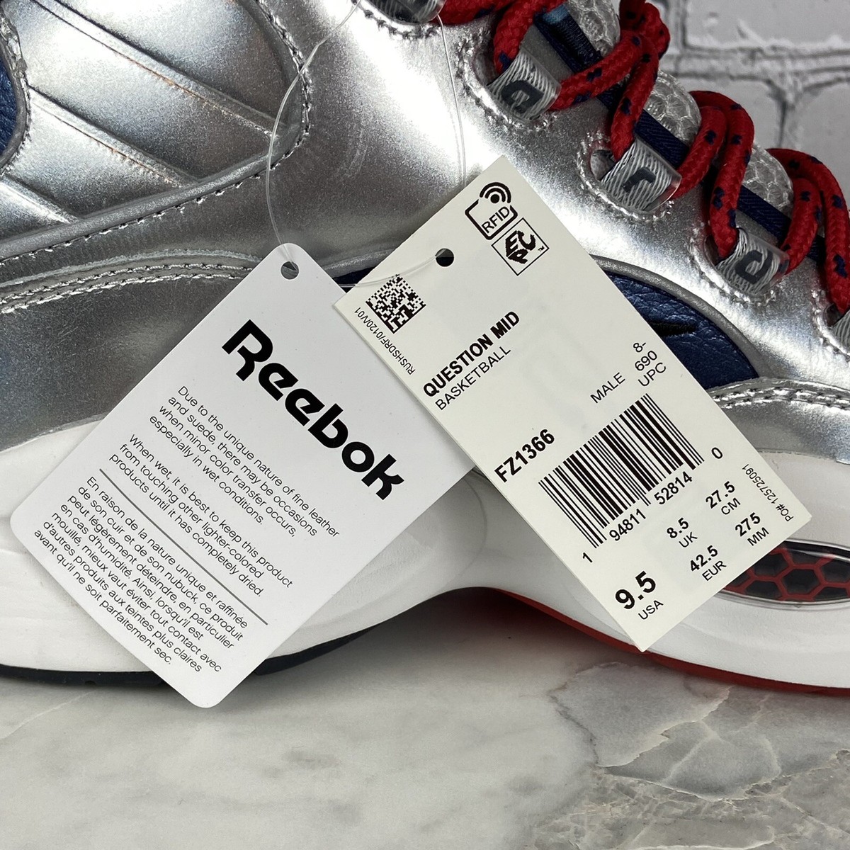 Reebok Question Mid Iverson X Harden Silver Men