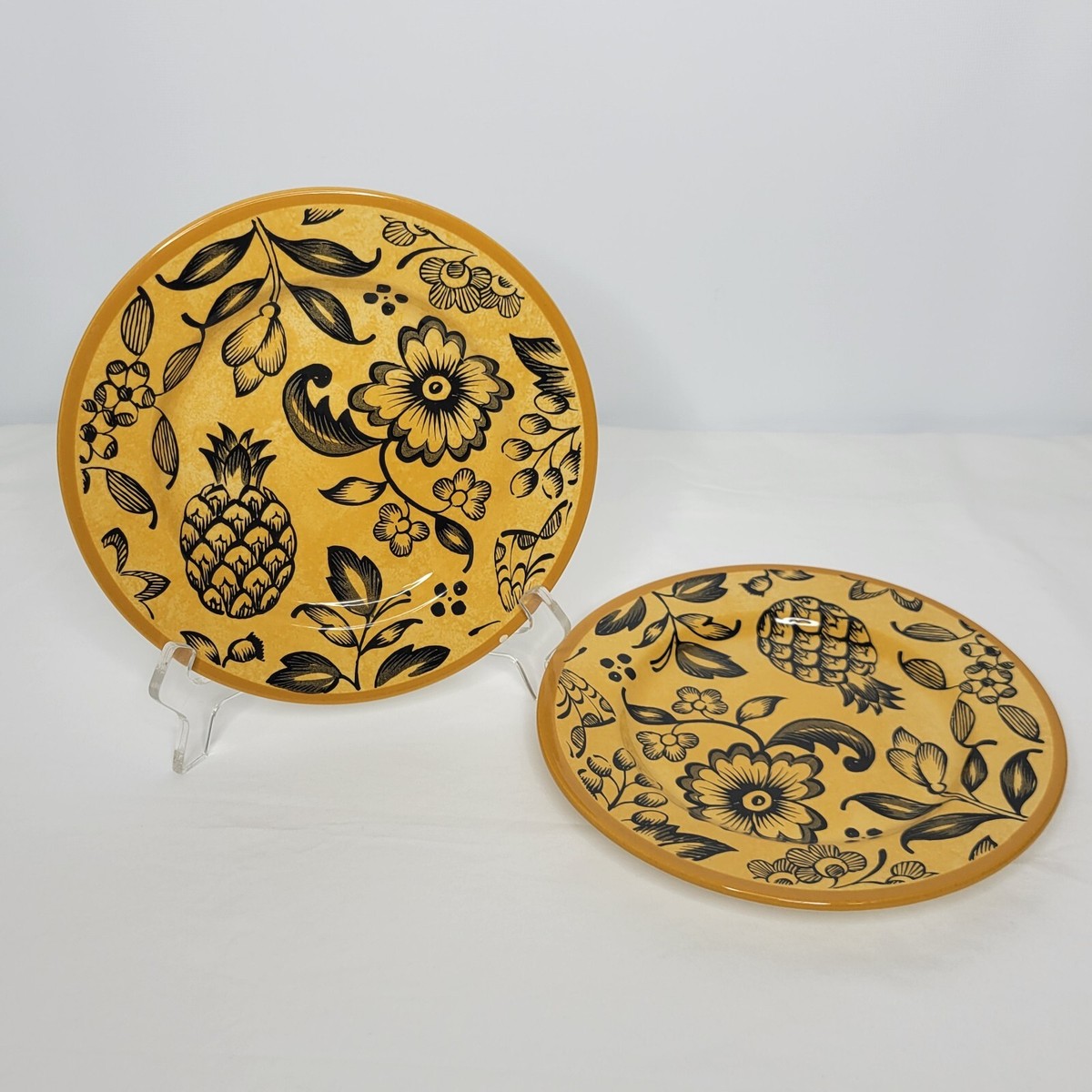 Pair Vintage Villeroy & Boch Tropical 8 1/8