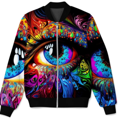 Augen Grafik Pflanzen Farben Jacke für Männer im Freien Straße großen 5XL