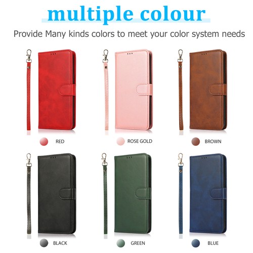 For iPhone 16 15 Pro Max 14 13 12 11 XS XR 87 Removable Leather Card Wallet Case - Picture 9 of 15