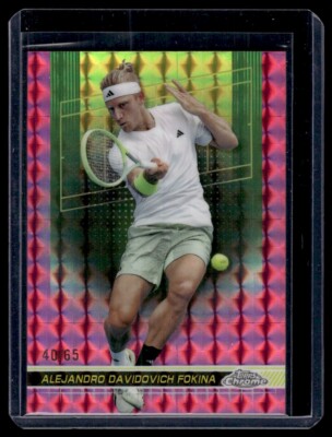 2024 TOPPS CHROME TENNIS PINK GEOMETRIC ALEJANDRO DAVIDOVICH FOKINA /65 #148