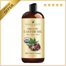 Premium Organic Castor Oil 100 Pure and Hexane-Free Cold-Pressed Beauty 16 fl.