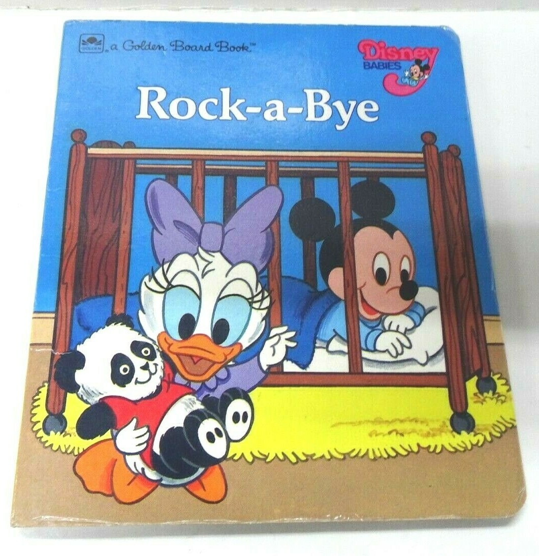 Vintage Disney 1988 Disney Babies Rock a Bye Board Book Hard cover