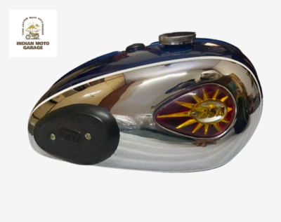 FIT FOR BSA A65 Thunderbolt Chrome Blue Single Carb Fuel Tank kpad badge tap cap