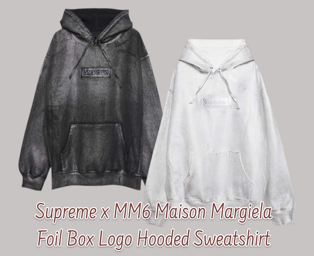 Sweat à capuche Supreme x MM6 Maison Margiela Foil Box Logo JAPON authentique