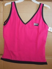 NEW w/ tags Body Wrappers Ladies v front and back tank top Fushia Large Adult
