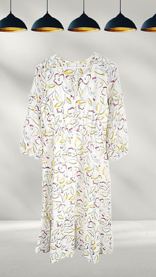 Ex Seasalt Damen 3/4 Arm Beloved Stufenkleid in Ivory Mix (etwas defekt)