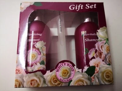 BULFRESH COSMETICS Geschenkset White rose Natural ( Duschgel, Parfume, Shampoo) mit Rosenextract