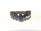 SILVER BAND CHUNK RING Size 6.25 Crown Tiara Design — photo 2