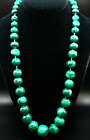 Necklace w/ 14k Yellow Gold Clasp 10mm - 22mm Large Malachite Graduated