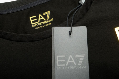 Emporio Armani EA7 Girls Black Short Sleeve Logo Print T-Shirt - Picture 6 of 6