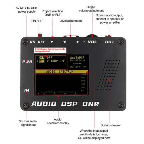 Audio DSP Noise Reducer DNR Digital Filter SSB Ham Radio For YAESU ICOM+Speaker - Photo 8/12