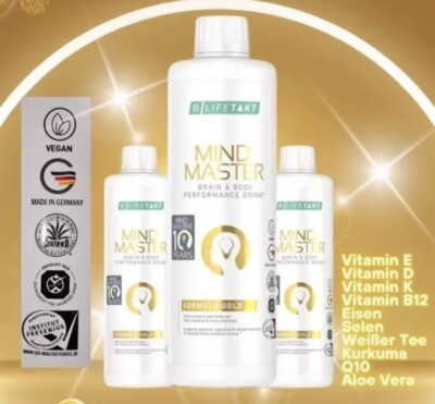 LR LIFETAKT MIND MASTER Formula Gold- Nahrungsergänzungsmittel 3 x 500ml Neu&OVP