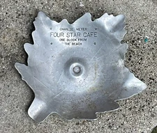 Vintage Aluminum Charlie Meyer Four Star Cafe “one Block From The Beach” Ashtray