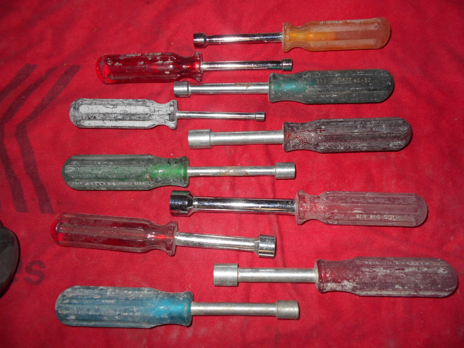 Lot Of 10 Vintage Hollow Shaft Nut Drivers Full Size XceLite VACO Other