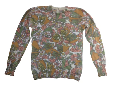 VINTAGE KULTIGER PULLOVER MIT ABSTRAKTEM BLUMENMUSTER - Bild 1 von 3