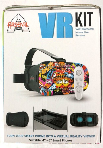 Virtual Reality Kit VR Interactive Remote Smartphone Movies Games Bluetooth - Picture 2 of 8