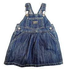 OshKosh Bgosh Baby Denim Bib Overall Skirt Size 12 Mos. 100 Cotton Adj Straps