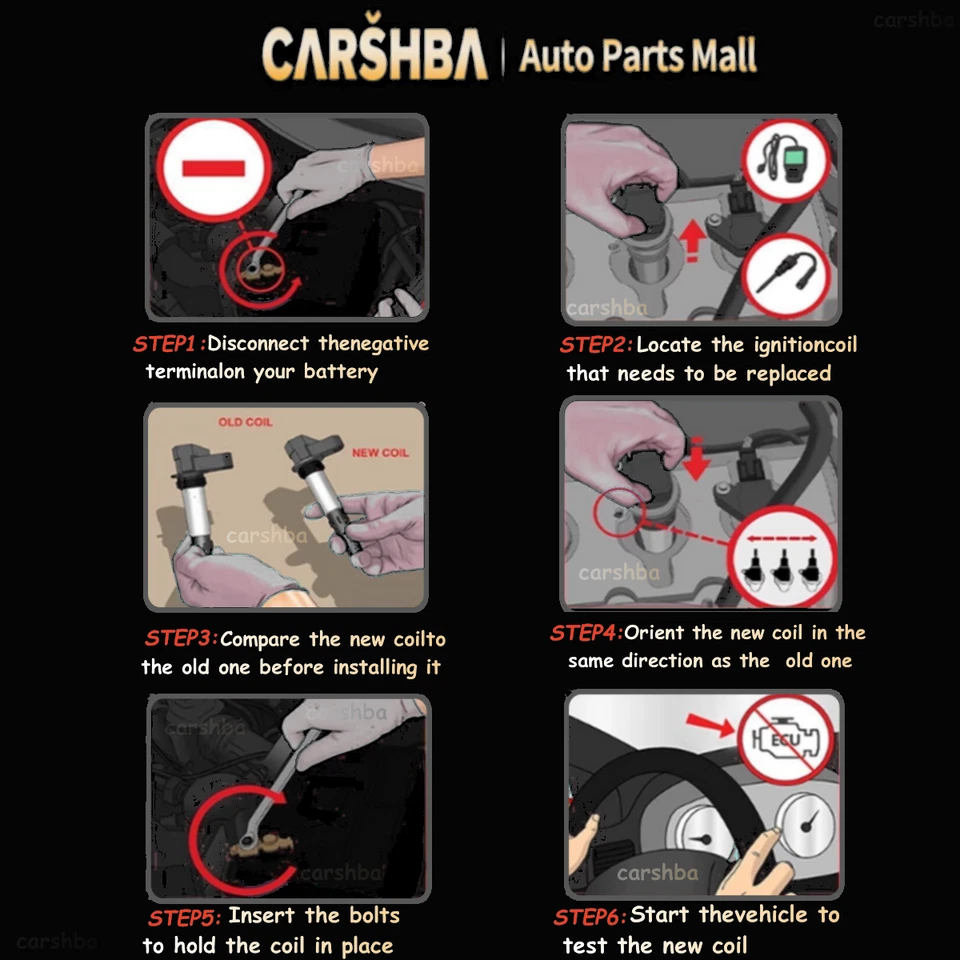 6* Ignition Coils &6 Spark Plug for 01-08 Ford Escape Mazda Tribute 3.0L FD502 - Image 3 of 4