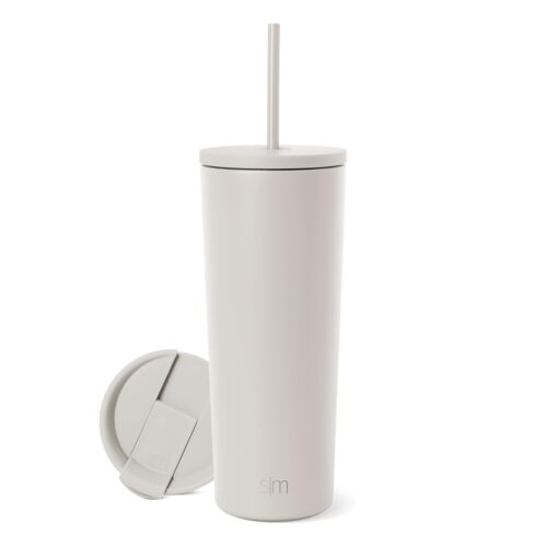 Simple Modern Insulated Tumbler with Lid and Straw | Iced Coffee Cup Reusable...