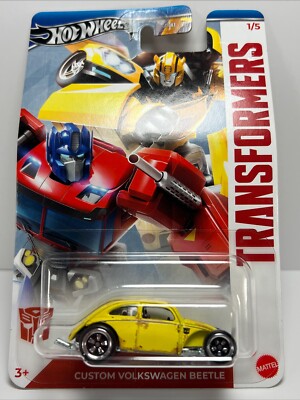 Hot Wheels Transformers 1/5 Custom Volkswagen Beetle Bumblebee New! Box Shipping