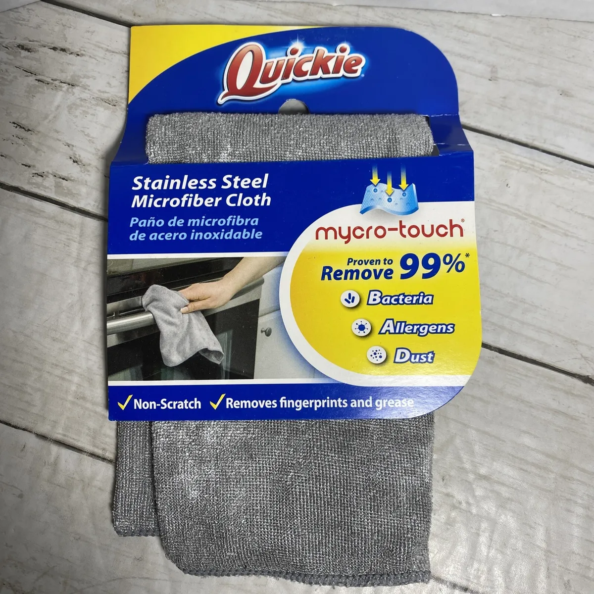 Microfiber Stainless Steel Cloth, 13x15 In Mycor-touch Non Scratch Quickie
