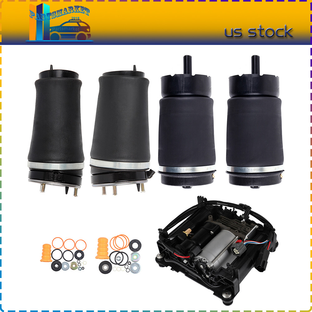 Full Suspension Air Spring Bags &Compressor  Kit For Land Rover Range Rover L322