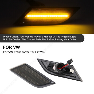  für VW T6.1 Transporter VI BJ ab.2020 2023 Schwarz 2x LED Seitenblinker Blinker